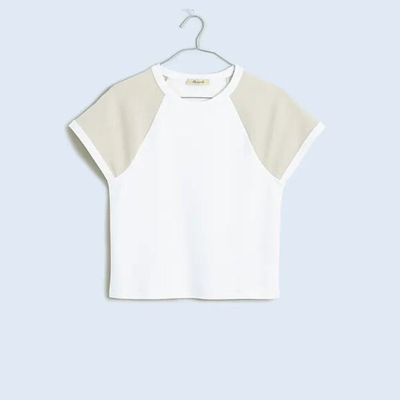 Madewell Raglan-Sleeve Baby Tee in Antique Cream Size XS NWT - Picture 3 of 10